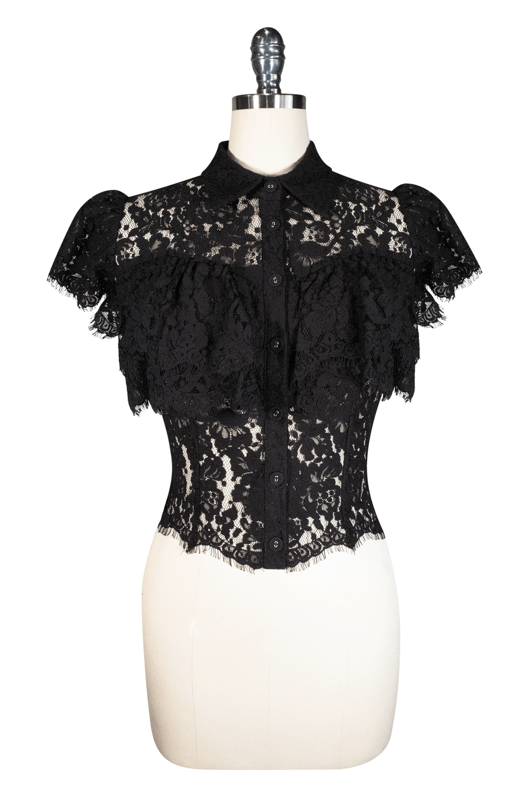 La Luna Lace Blouse (Black) - Kitten D'Amour