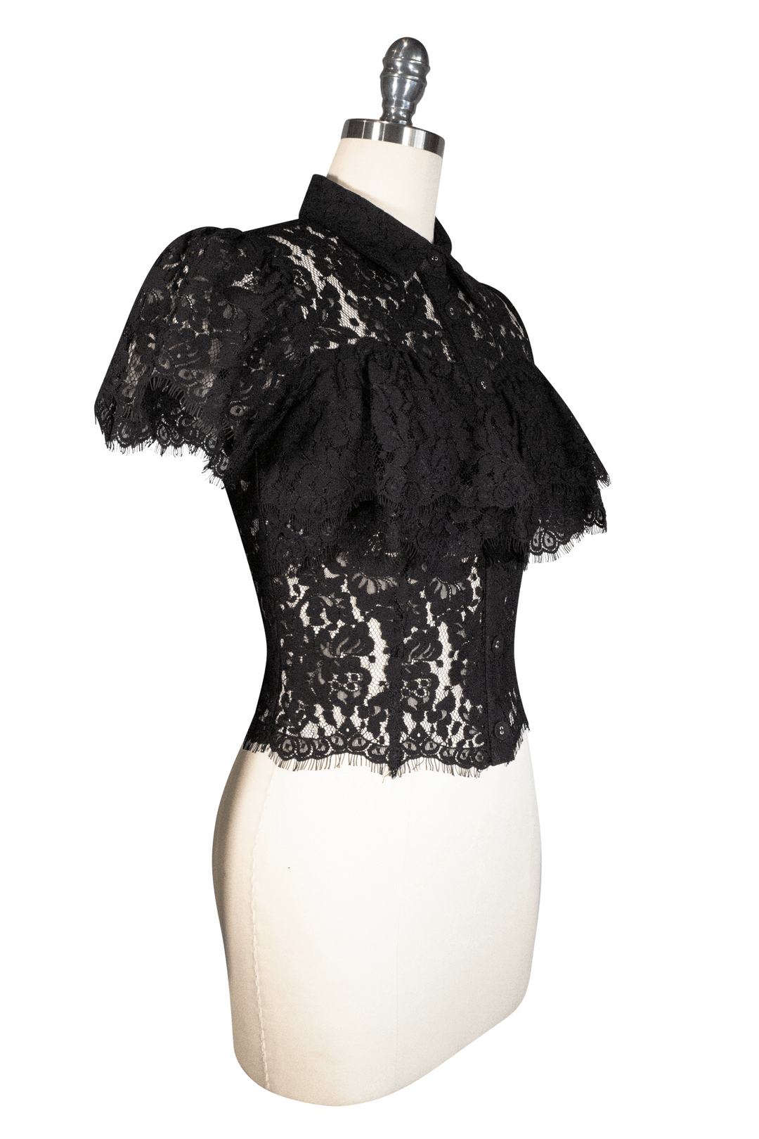 La Luna Lace Blouse (Black) - Kitten D'Amour