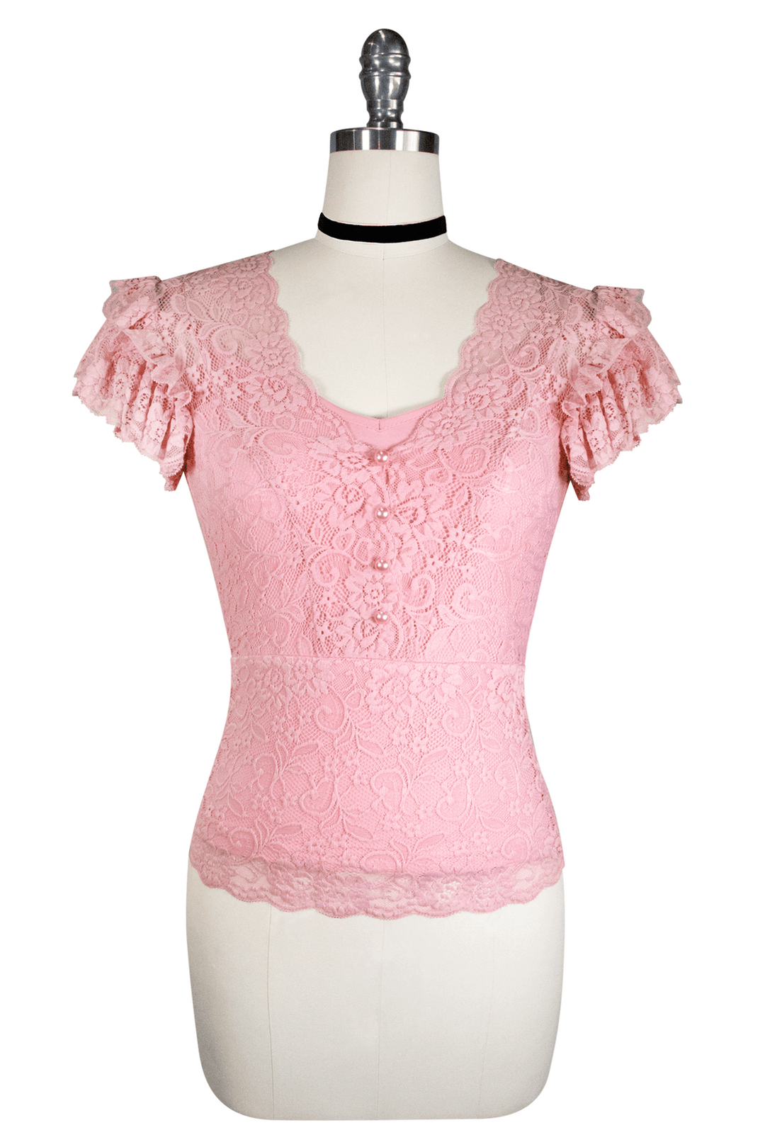 La Luna Lace Top (Pink) - Kitten D'Amour