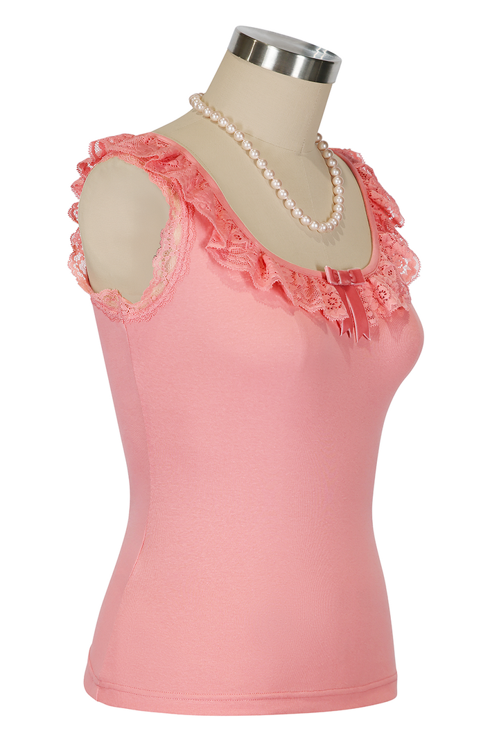 D'Amour Follies Madame Ruffle Singlet (Flamingo Pink) 
