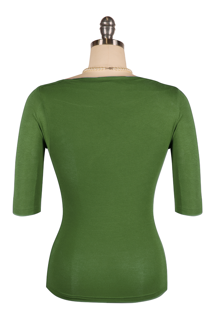 Manhattan Follies Cowl Neck Jersey Top (Green)