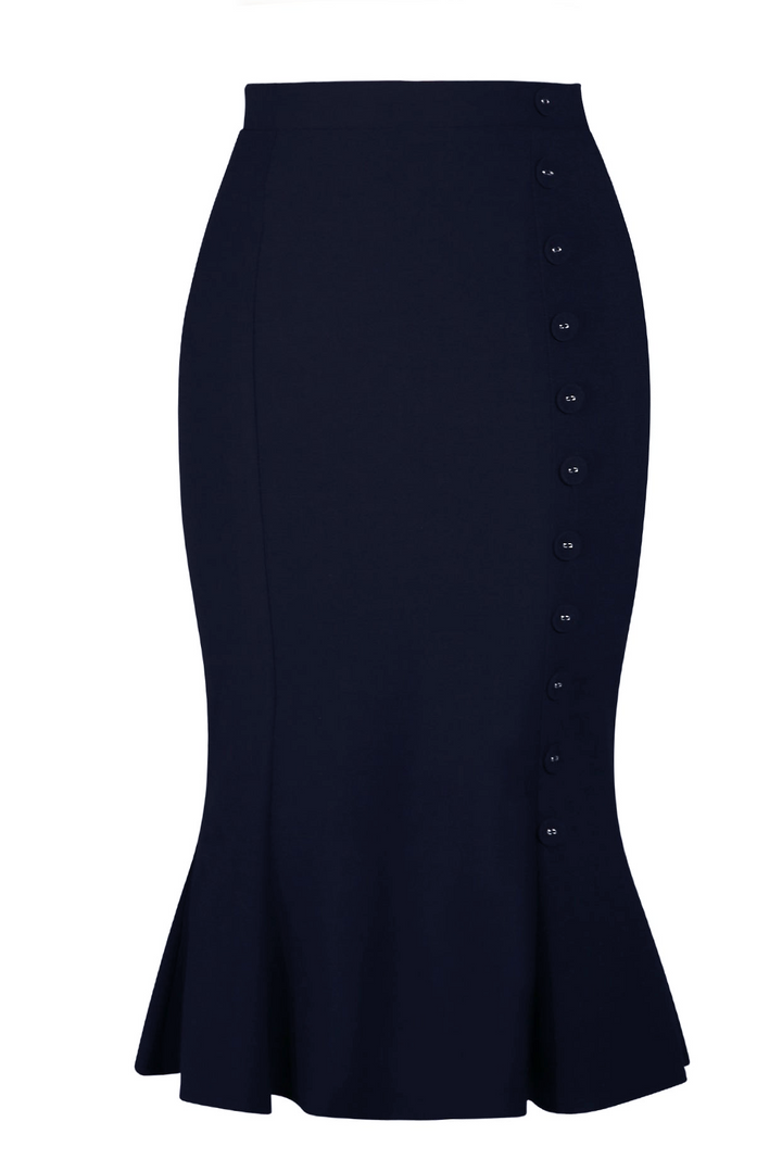 D'Amour Mermaid Wiggle Skirt (Navy)
