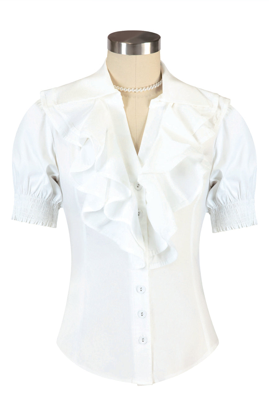 Miss Manhattan Frill Blouse (Off White)