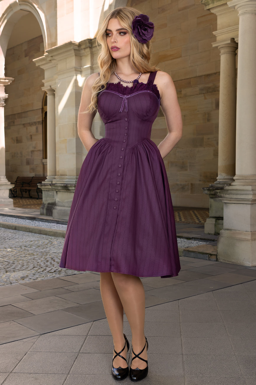 Mon Amour Pinstripe Bustier Dress