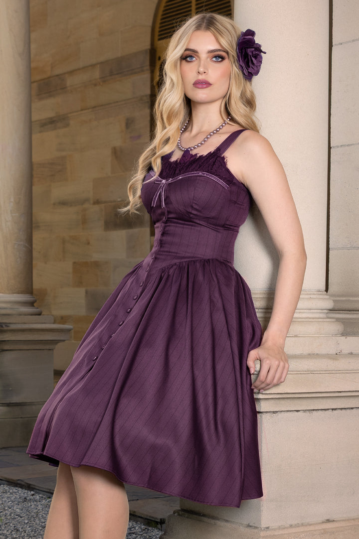 Mon Amour Pinstripe Bustier Dress