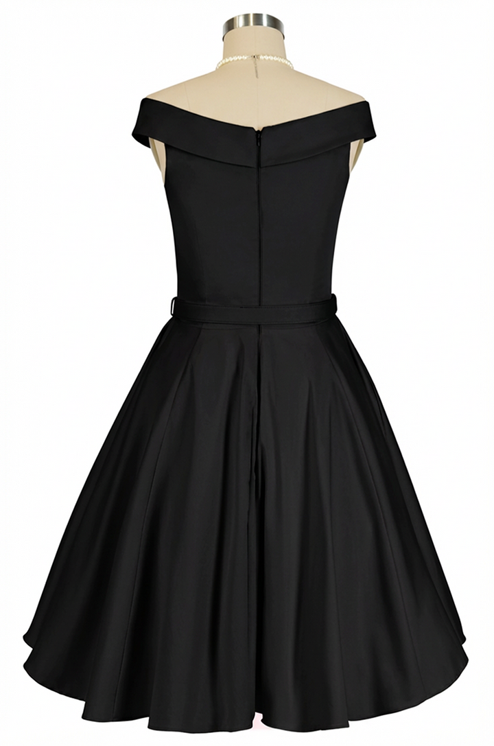 Oriana Belted Dress (Black)