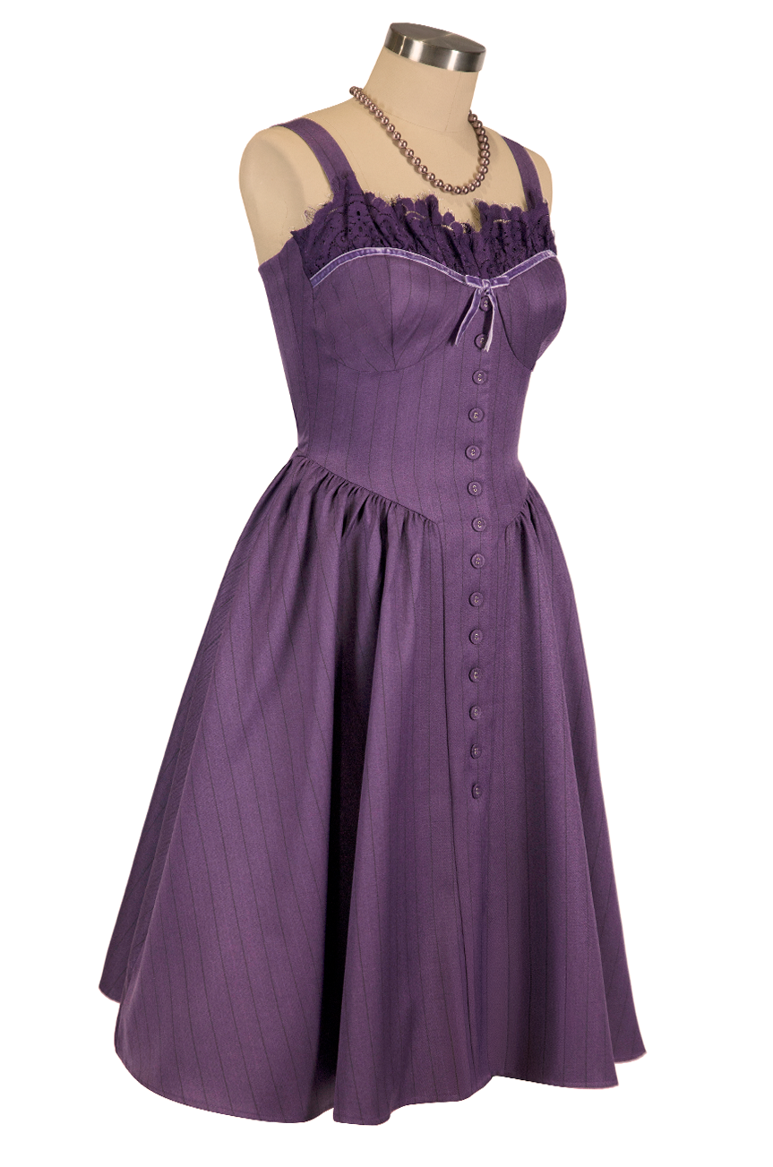Mon Amour Pinstripe Bustier Dress