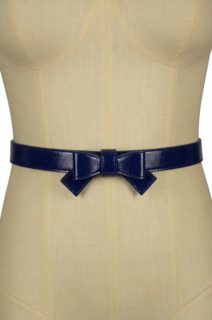 Pretty Kitty Follies Bow Belt (Navy)