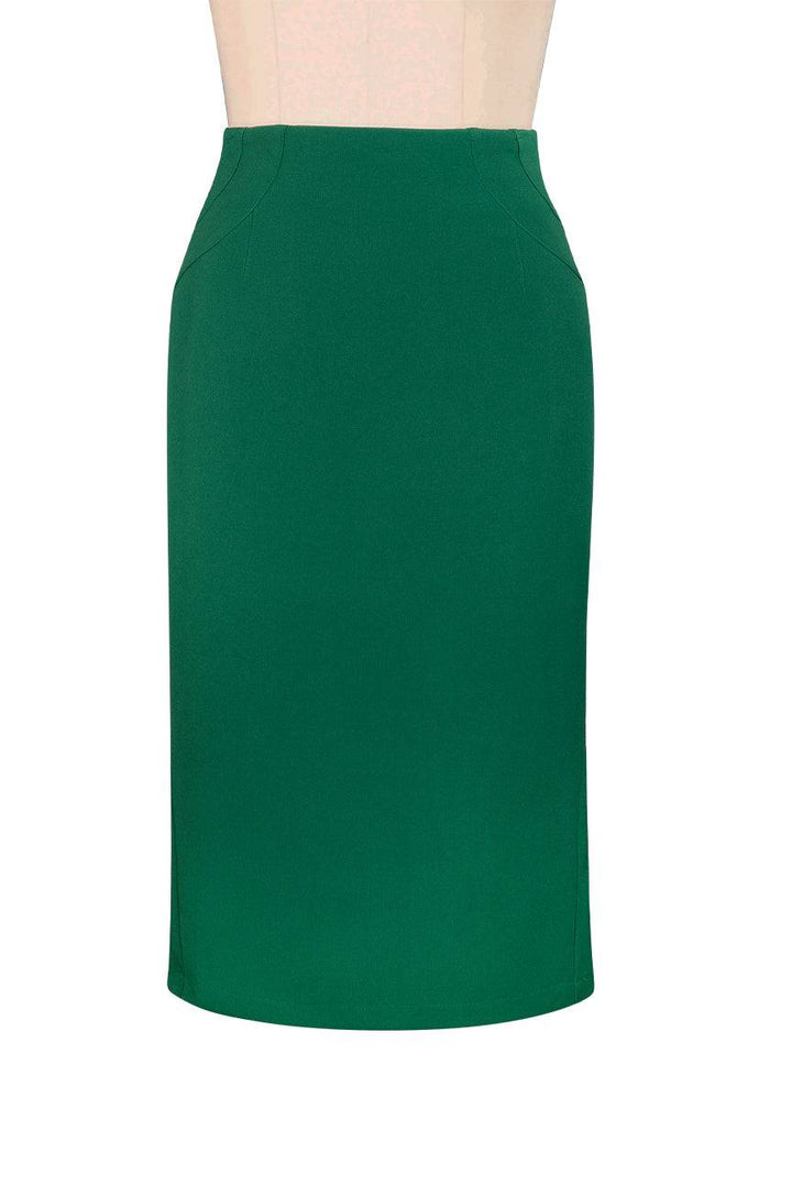 Sherlock Fluted Wiggle Skirt (Green) - Kitten D'Amour