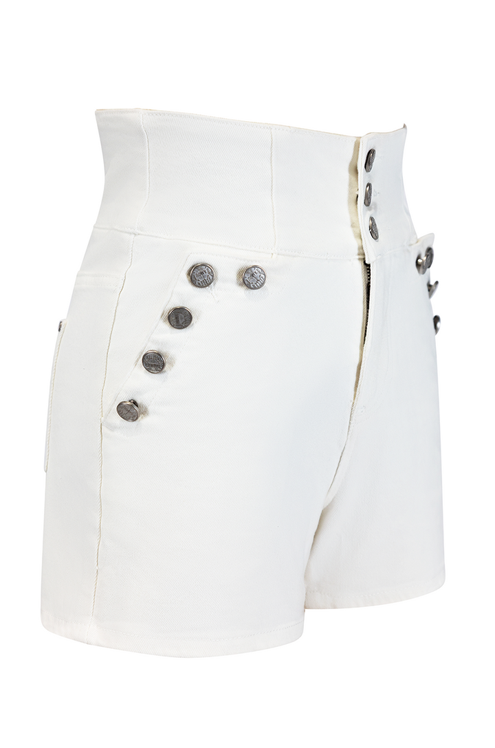 Monterey Denim Shorts (White)