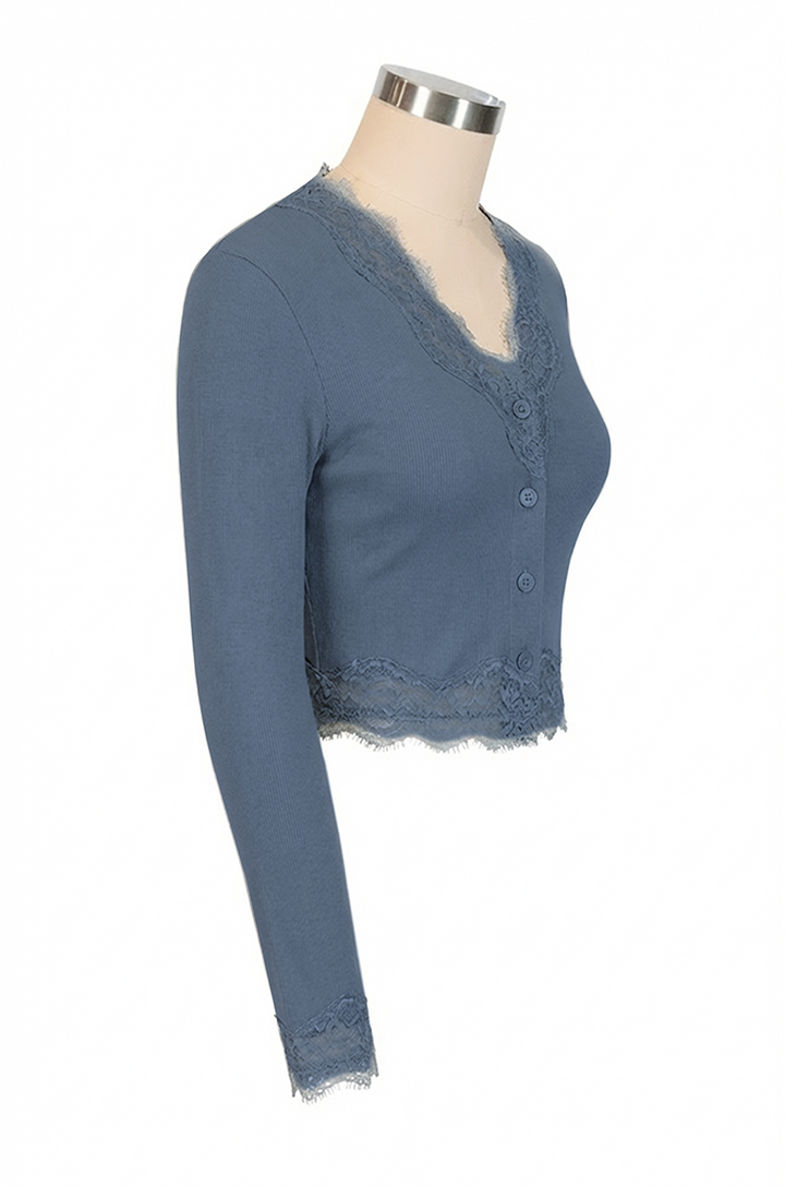 Harptree Village Follies Cardigan (Denim Blue)