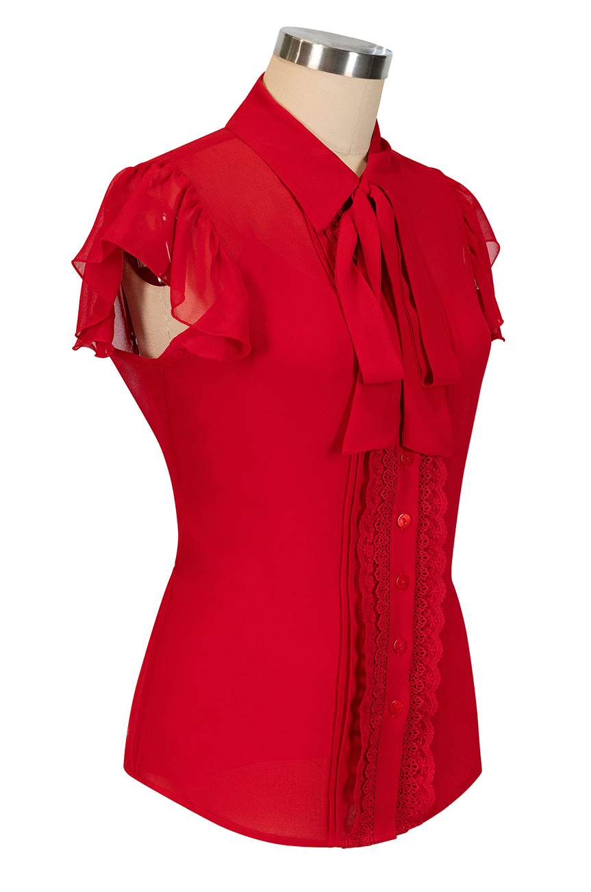 Harptree Village Blouse With Singlet (Red)