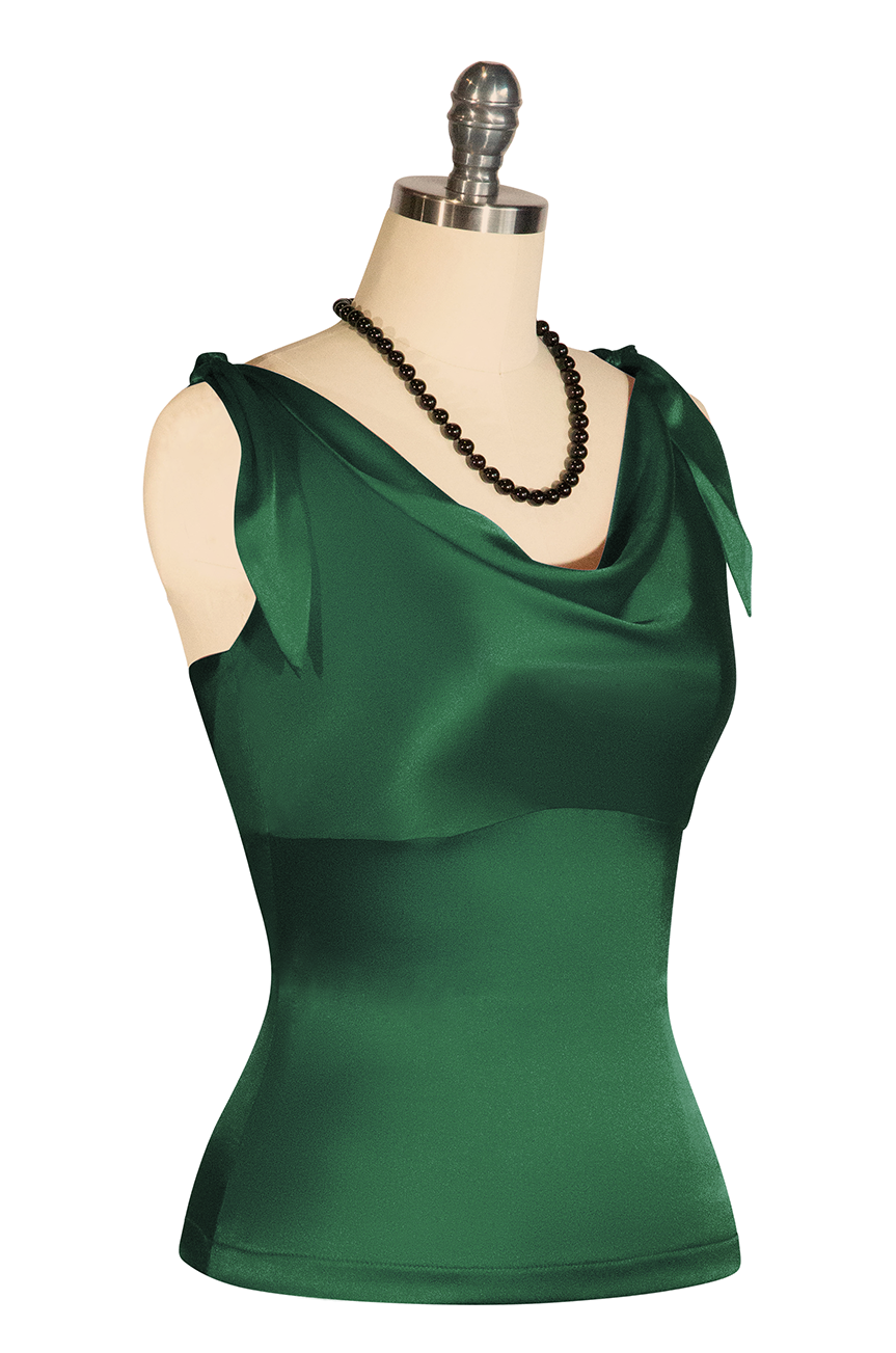 D'Amour Classic Cowl Top (Bottle Green)