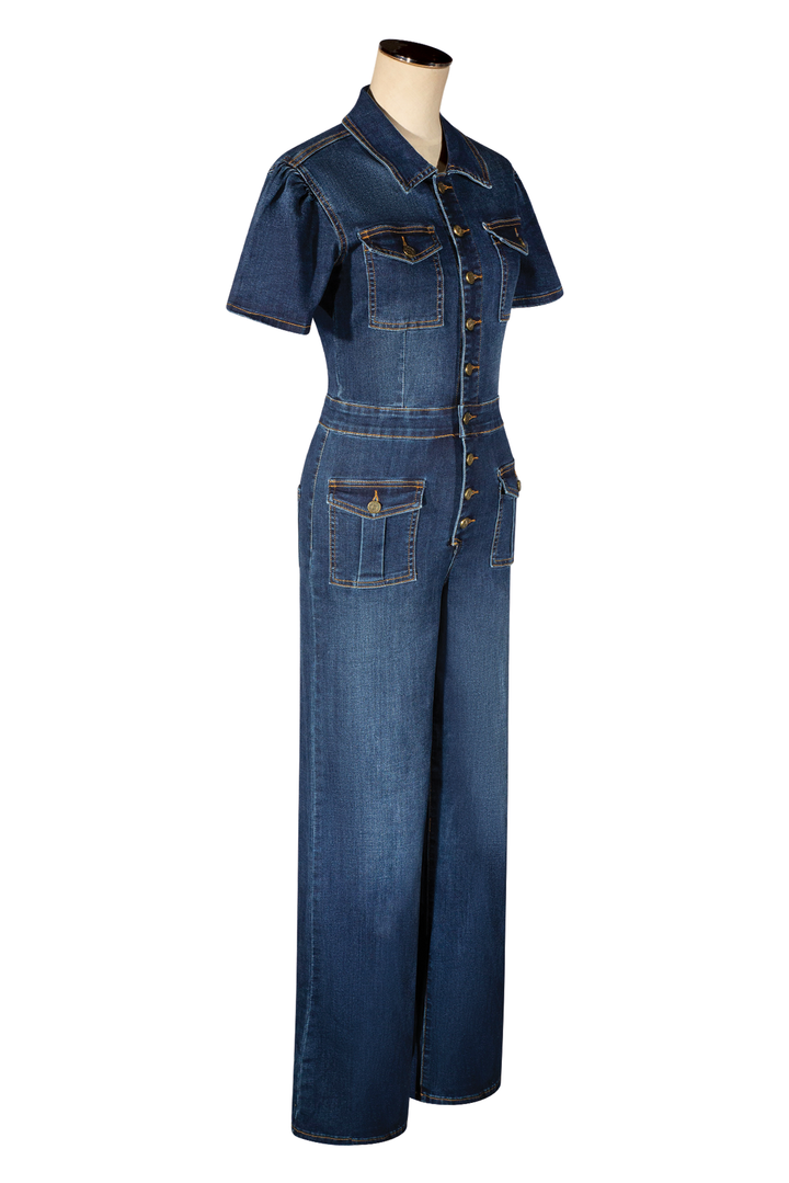 Daytona Jumpsuit (Blue Denim) - Kitten D'Amour