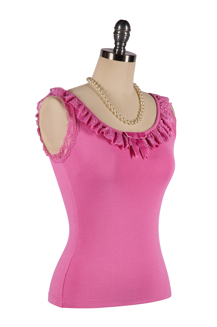 Wish You Were Here Madam Ruffle Singlet (Pink)