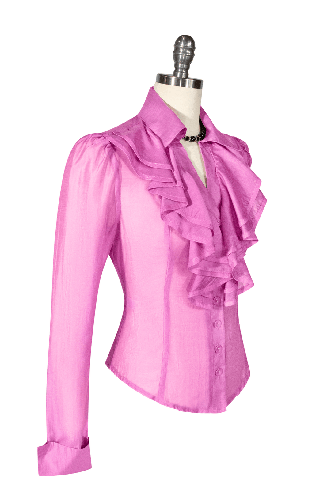 Arabella Wentworth Frill Blouse (Hot Pink)