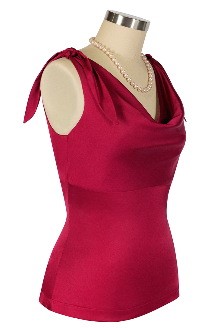 D'Amour Classic Cowl Top (Red)