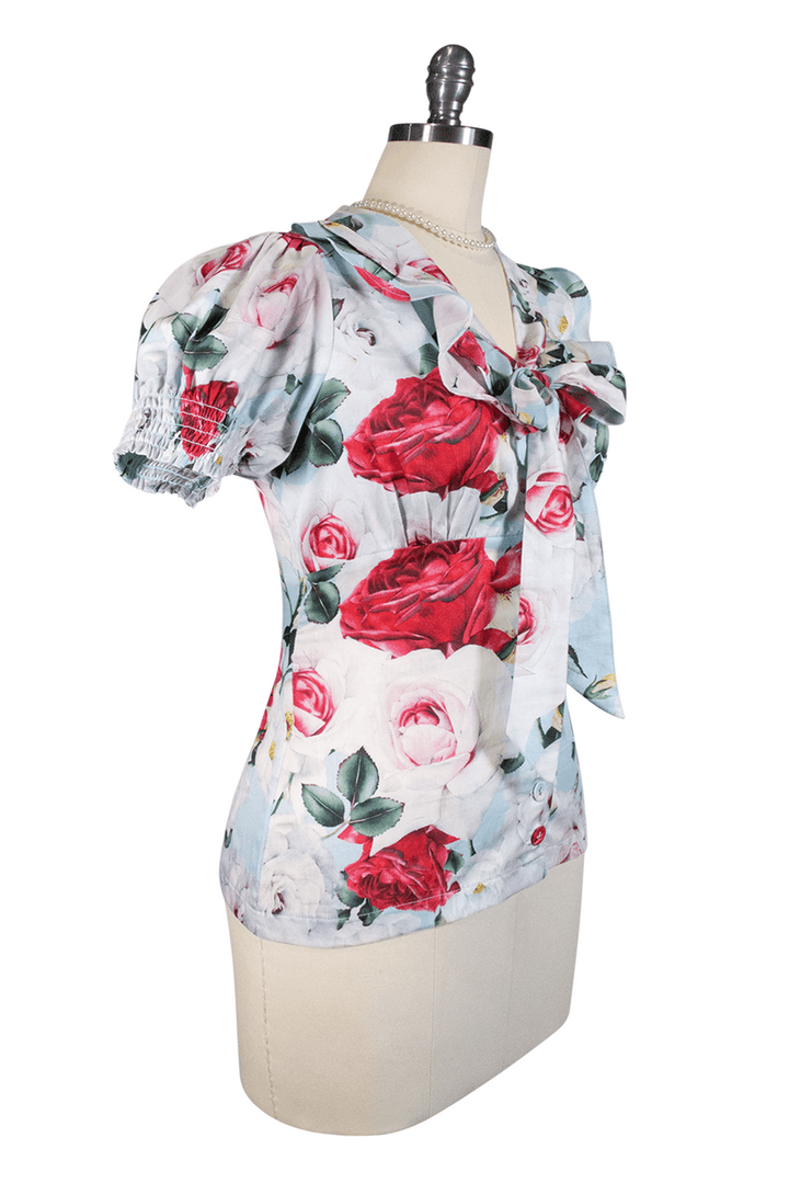 Tea Rose Scarf Blouse - Kitten D'Amour