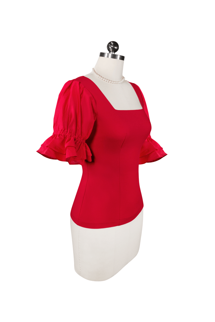 Miss Strawberry Pageant Ruffle Sleeve Top - Kitten D'Amour