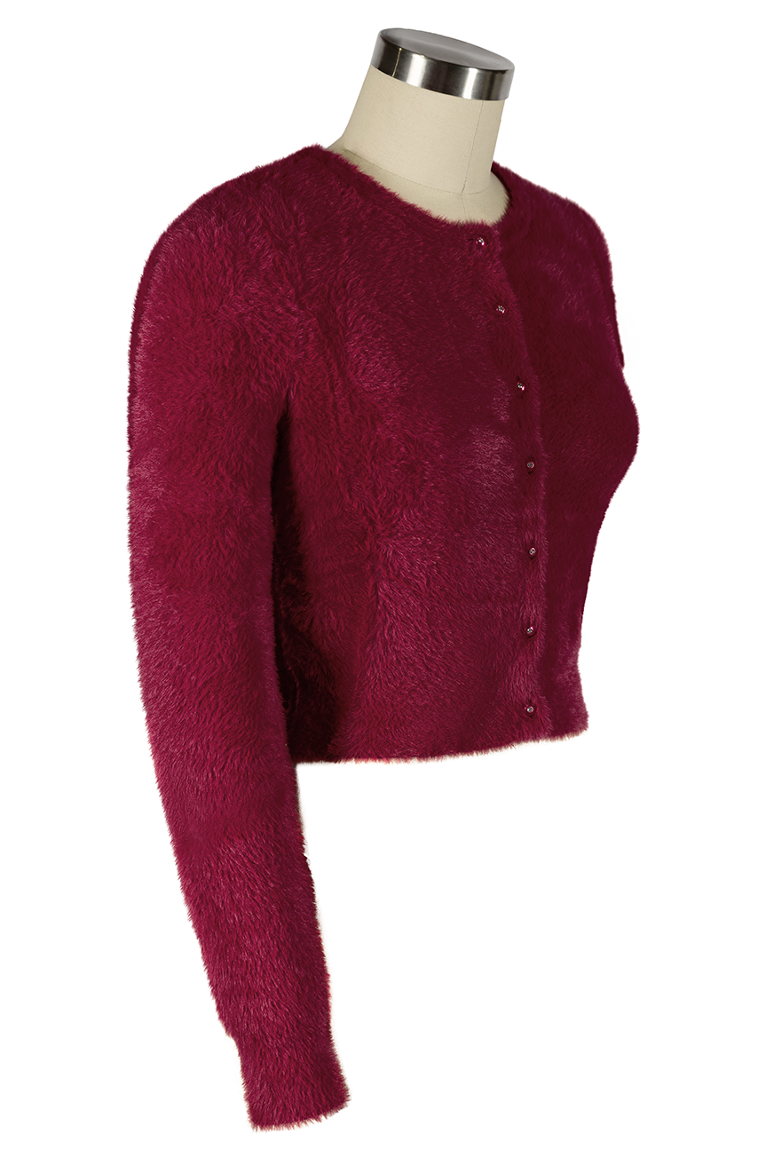 Powder Puff Cardigan (Burgundy)