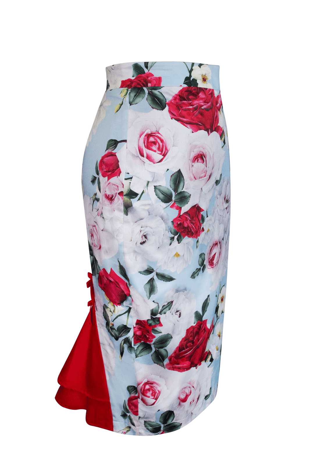 Tea Rose Wiggle Skirt (Print) - Kitten D'Amour