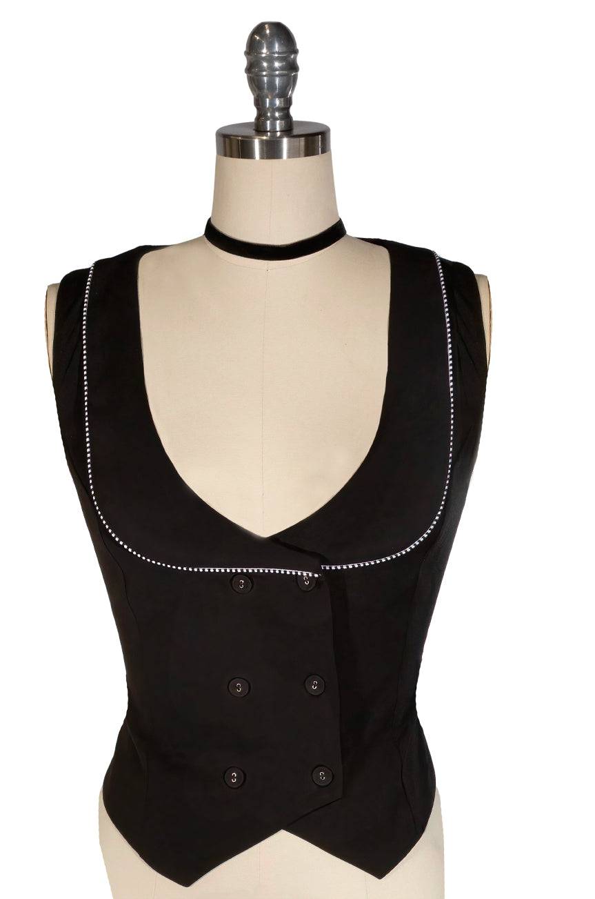 Cotton Tail Soiree Vest (Black) - Kitten D'Amour