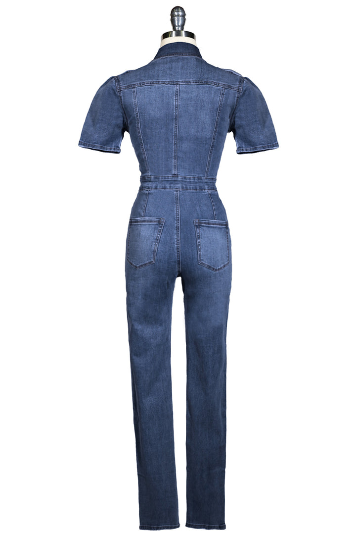 Virginia Jumpsuit (Dark Denim) - Kitten D'Amour