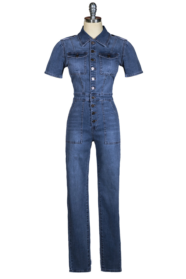 Virginia Jumpsuit (Dark Denim) - Kitten D'Amour