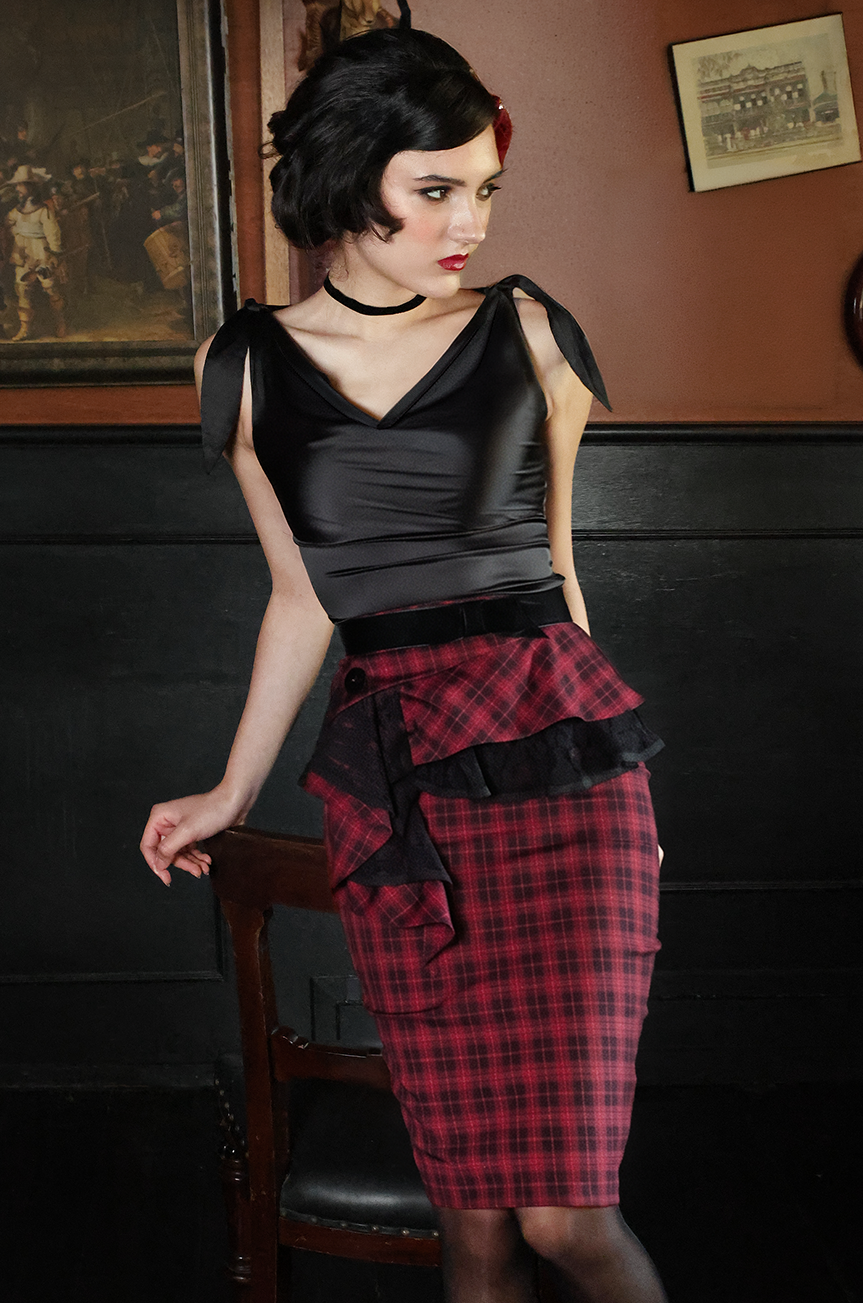 Rouge Noir Peplum Skirt