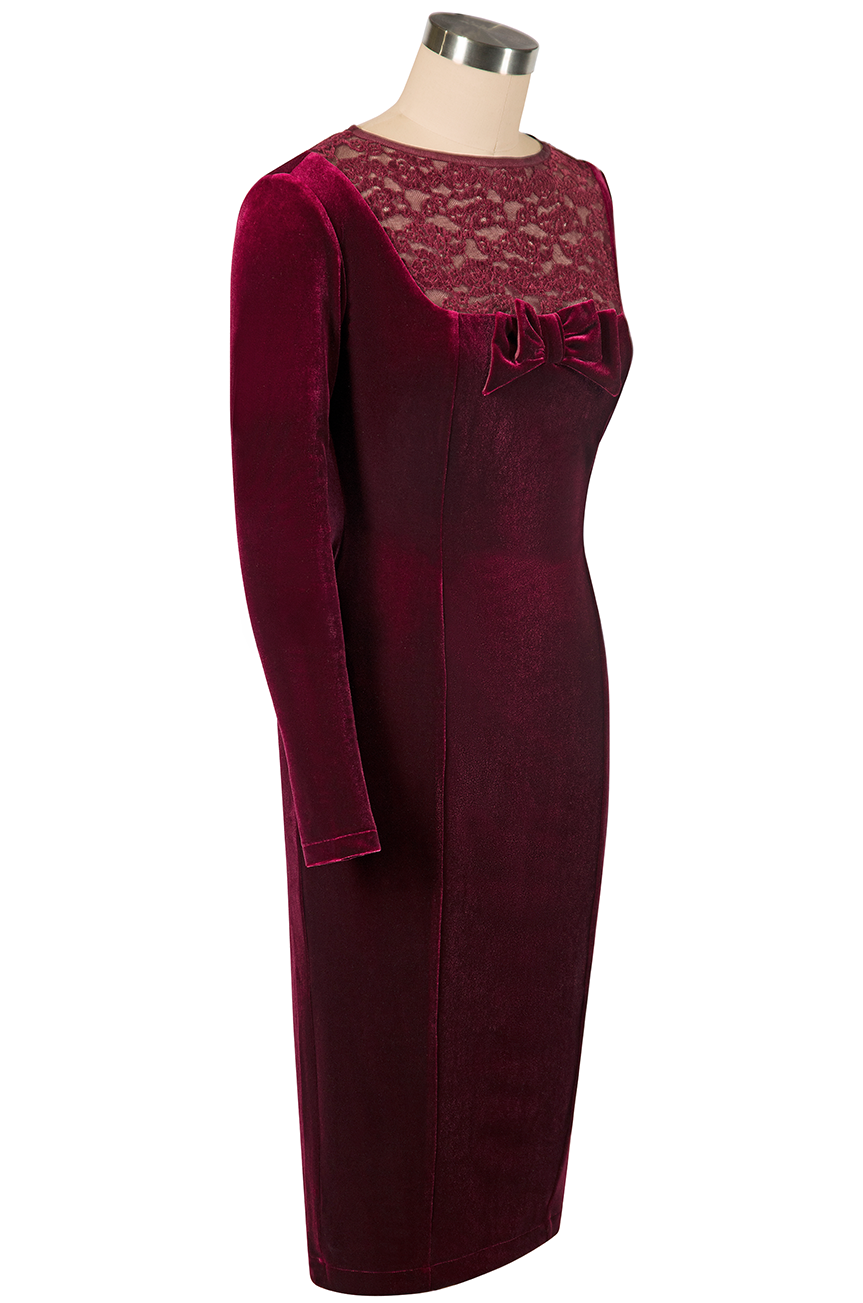 Palais Velvet Wiggle Dress (Burgundy)