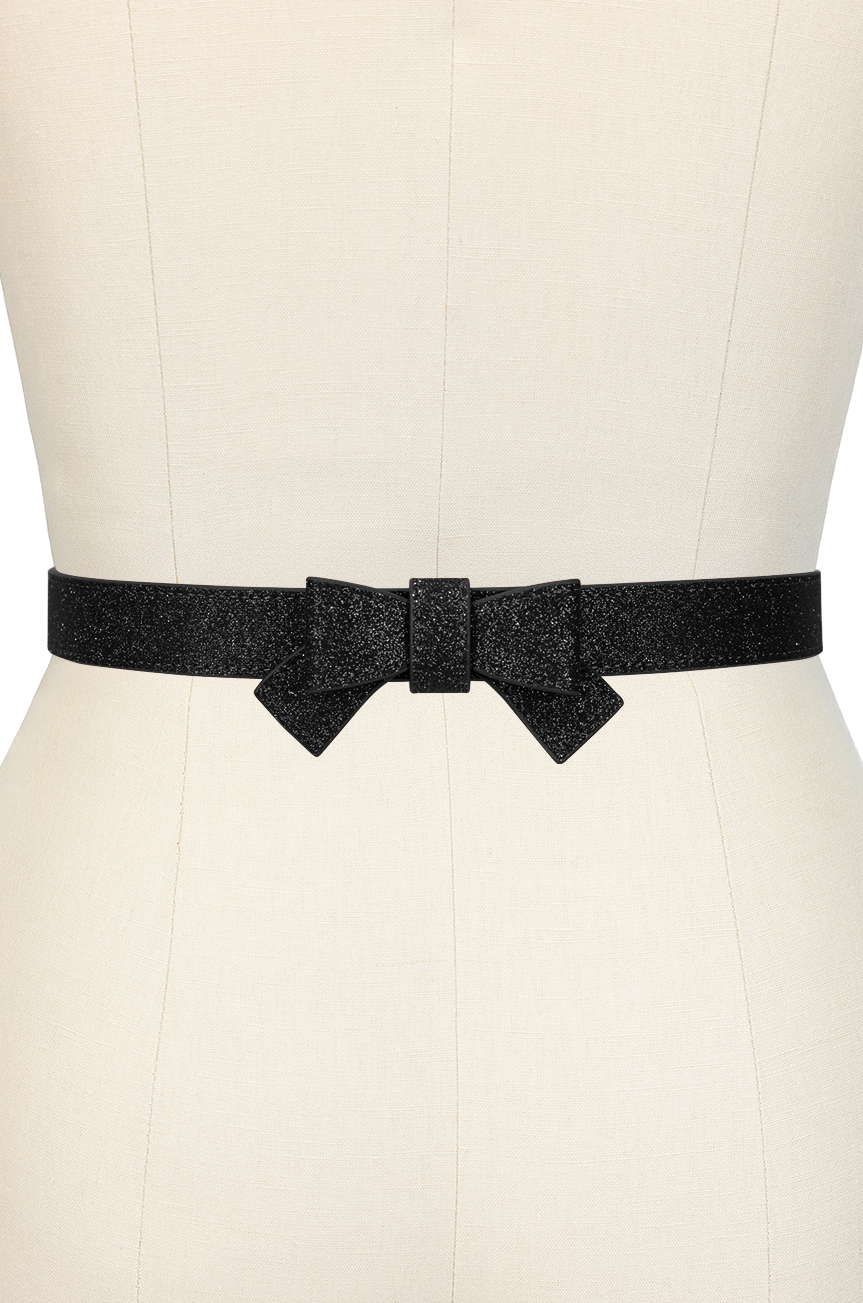Pretty Kitty Follies Sparkle Bow Belt (Black)