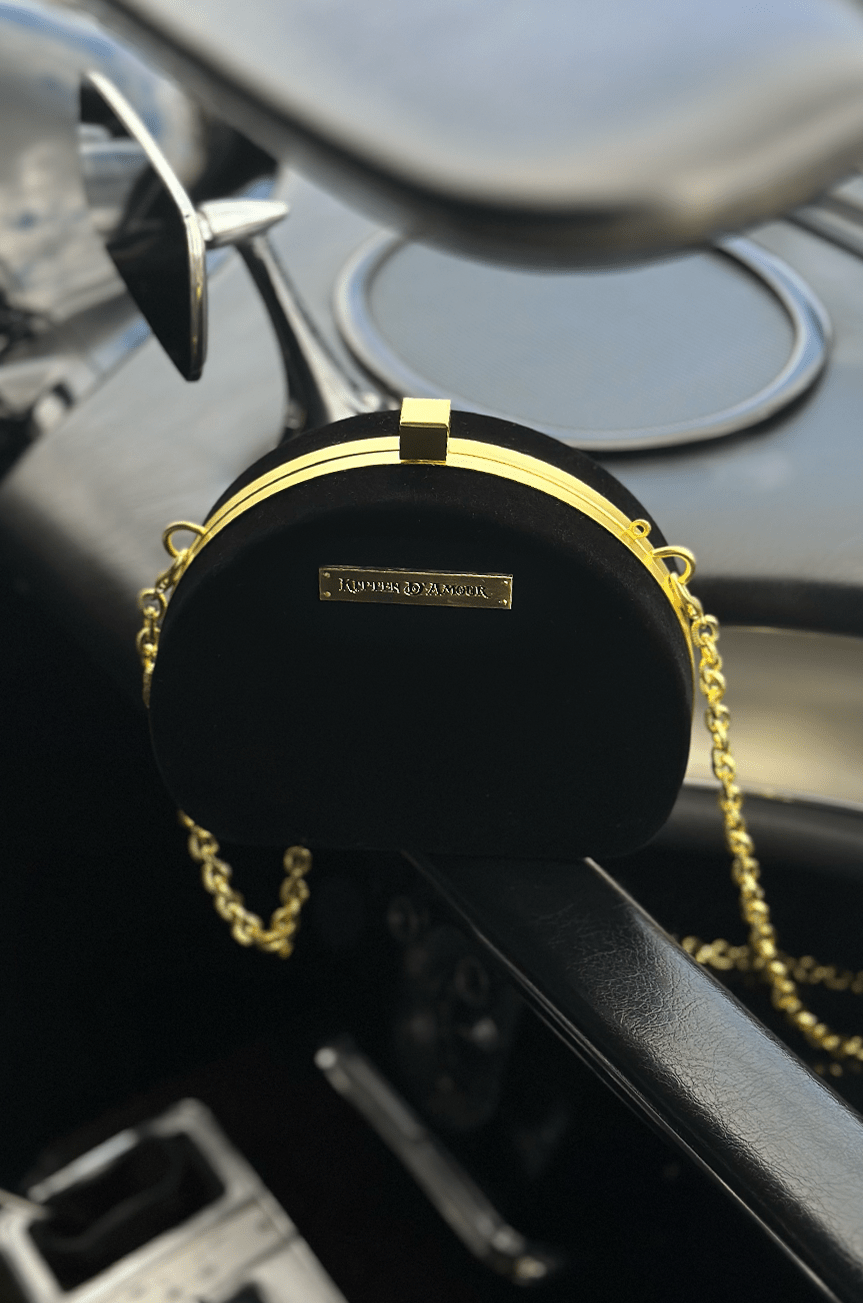 Regency Velvet Handbag (Black) - Kitten D'Amour