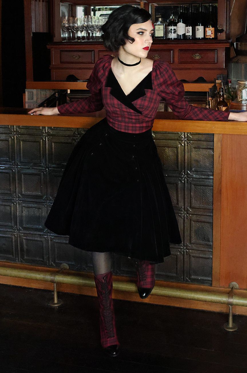 Rouge Noir Velvet Full Skirt