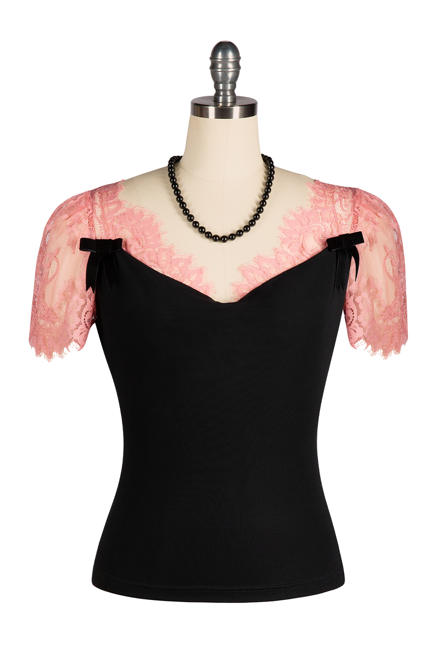 Cosette Drape Front Top (Black)