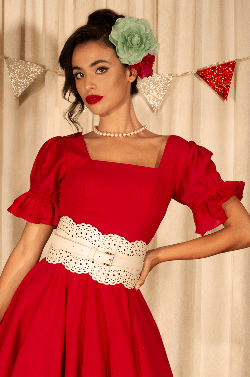 Miss Strawberry Pageant Ruffle Sleeve Top - Kitten D'Amour