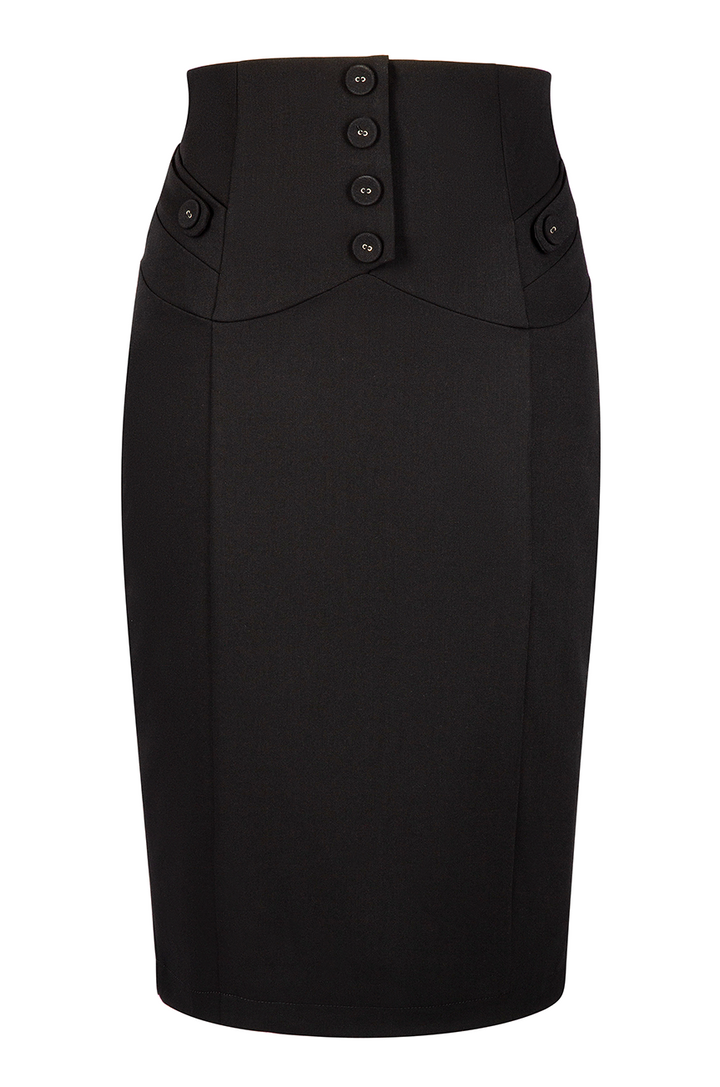 Read All About It Classic Wiggle Skirt (Black)