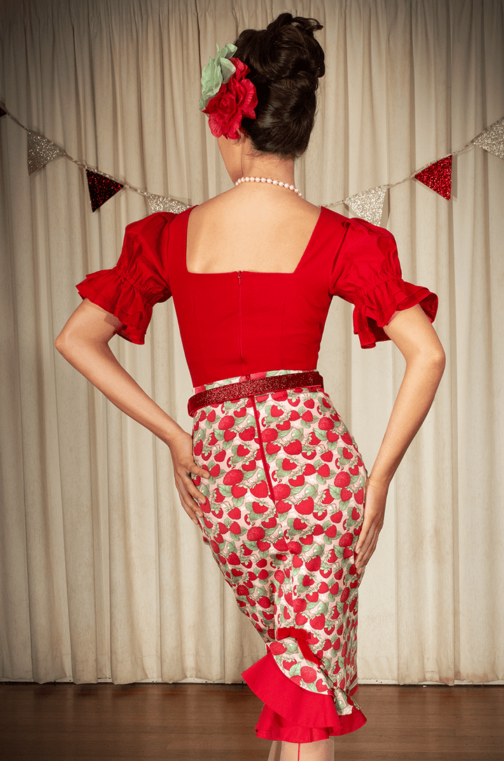 Miss Strawberry Pageant Wiggle Skirt - Kitten D'Amour