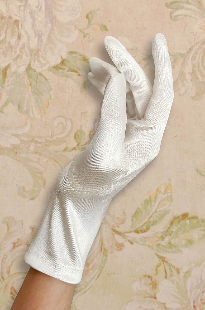 Follies Satin Gloves (Cream)