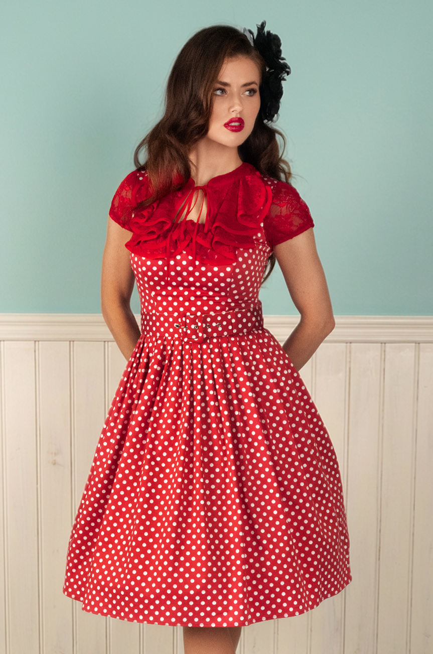 Dottie Darling Lace Blouse (Cherry Red)