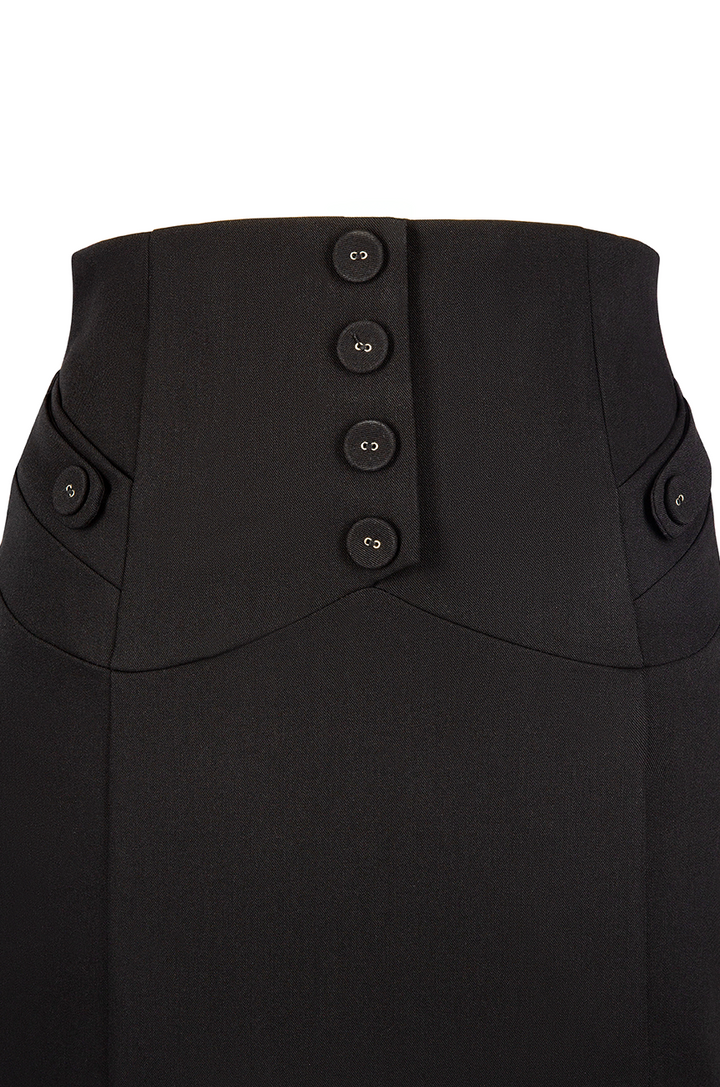Read All About It Classic Wiggle Skirt (Black)