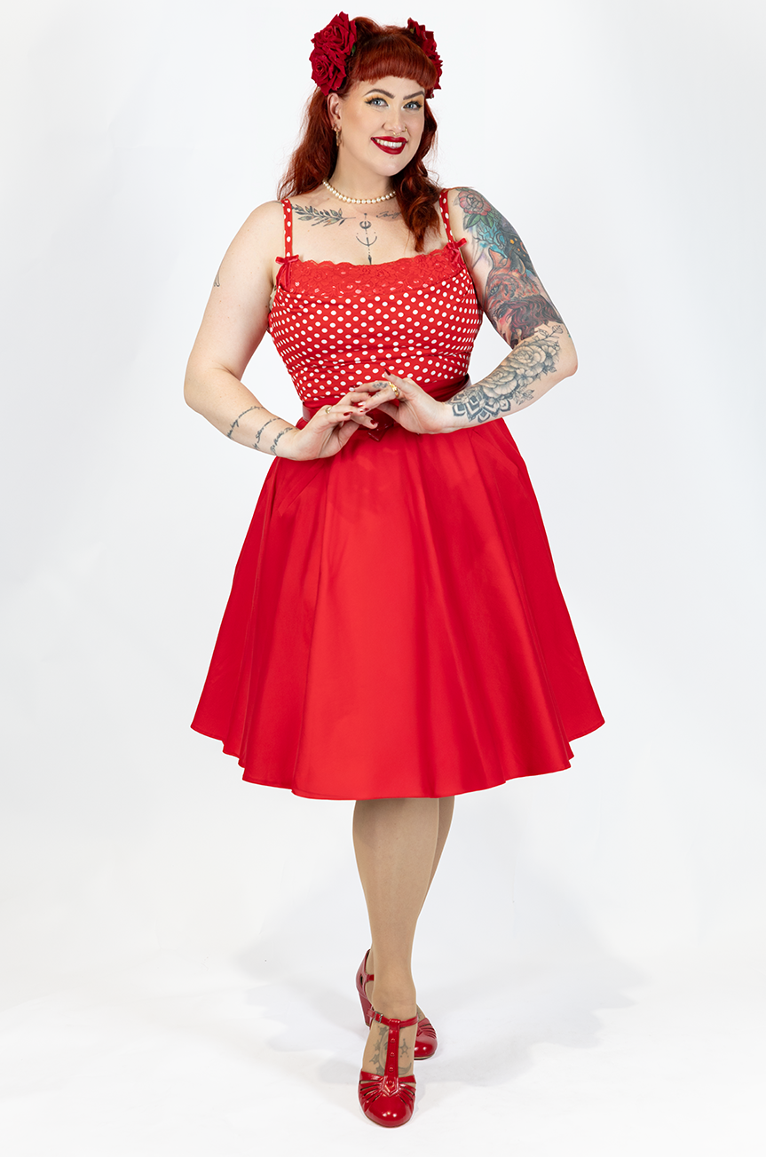 Dottie Darling Spot Cowl Camisole (Red)