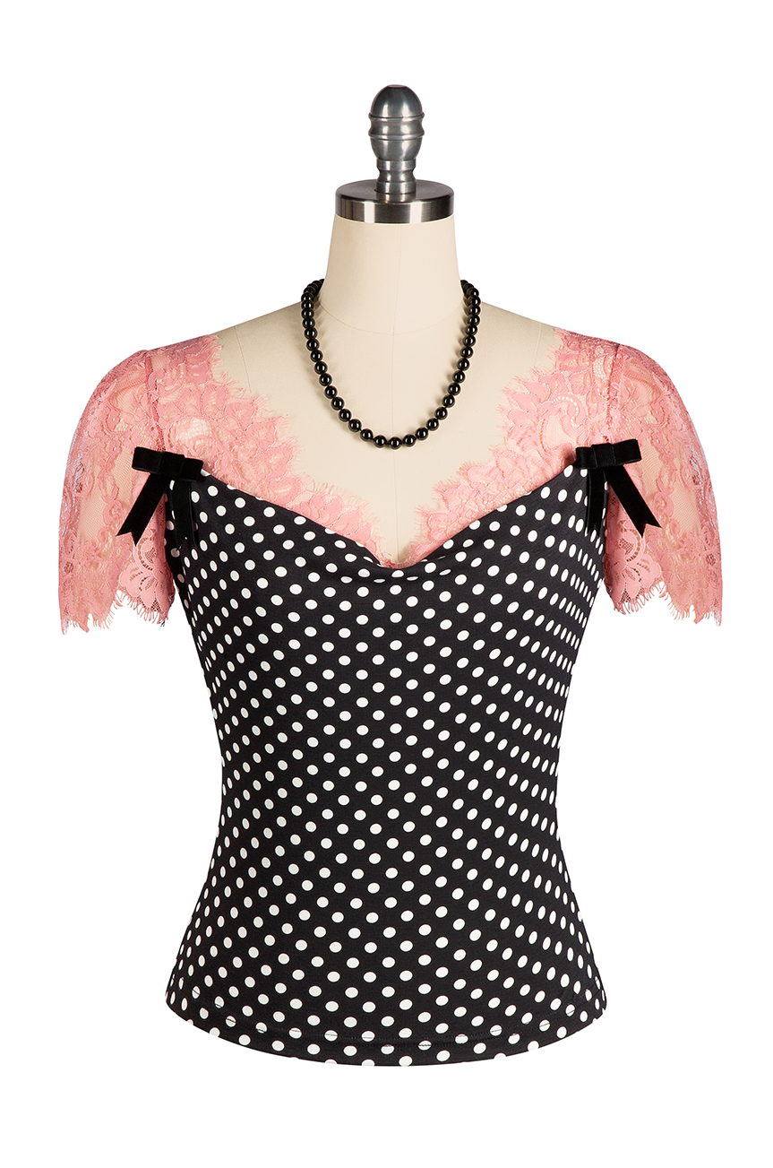 Cosette Drape Front Top (Spot) - Kitten D'Amour