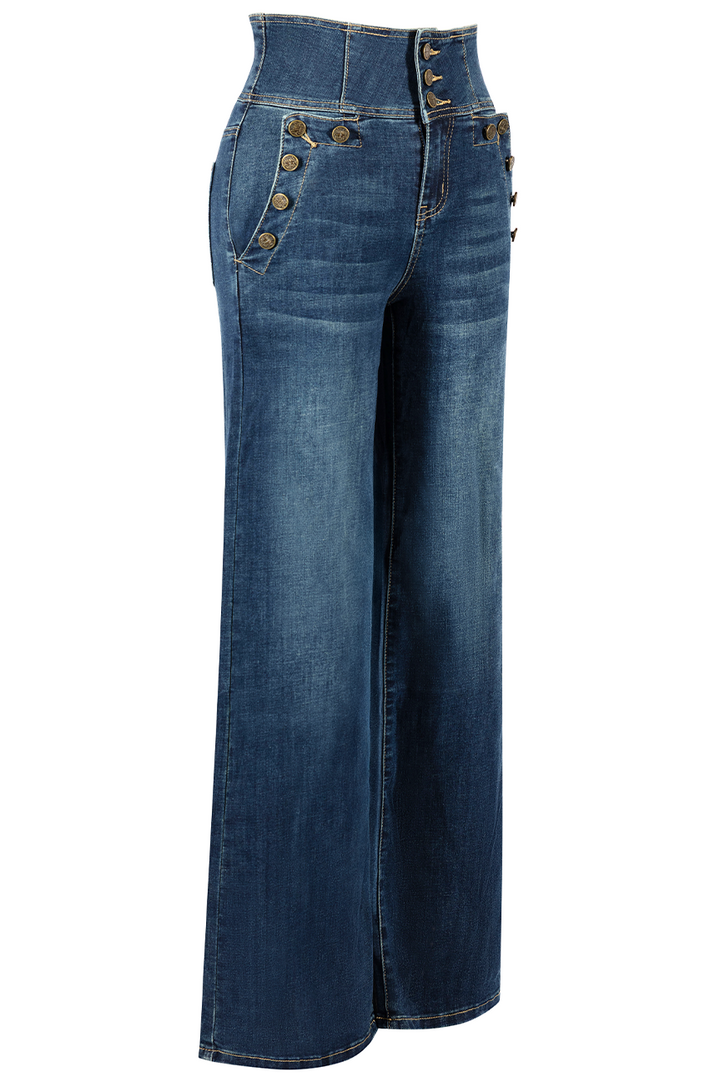 Brooklyn Wide Leg Jean (Dark Denim)