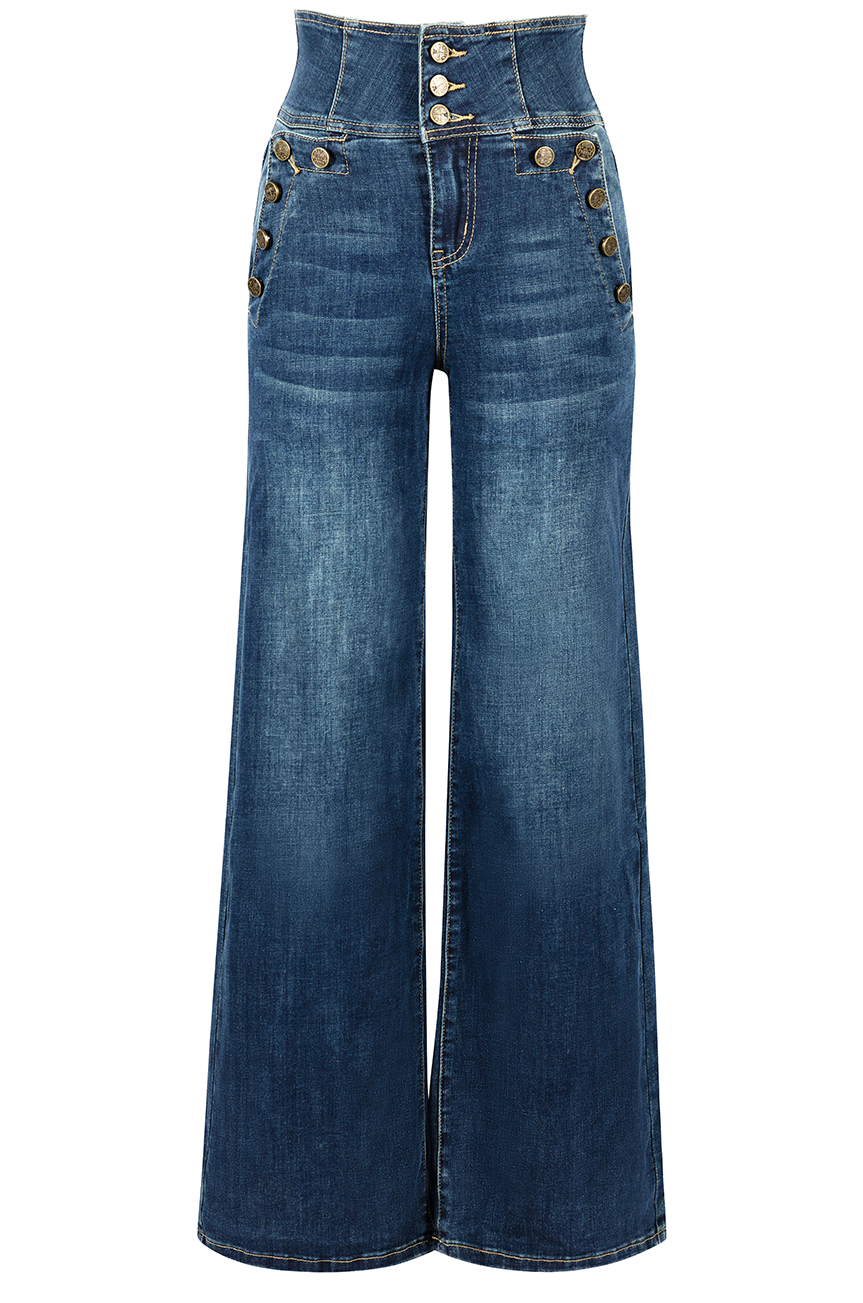 Brooklyn Wide Leg Jean (Dark Denim)