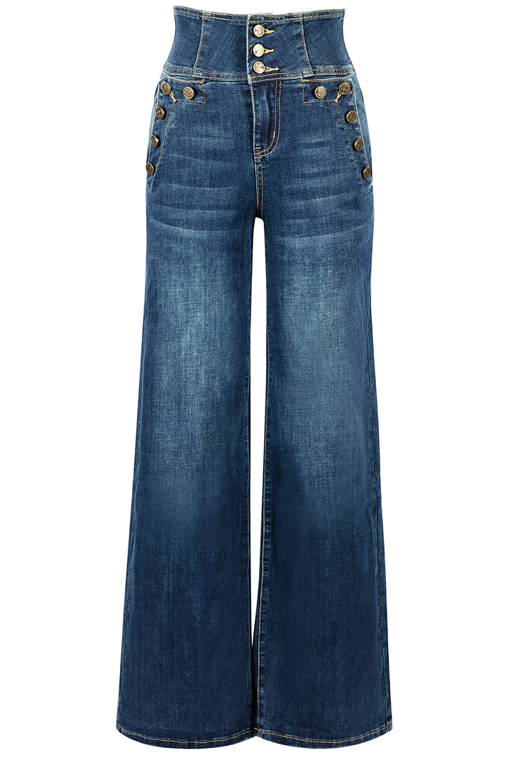 Brooklyn Wide Leg Jean (Dark Denim)