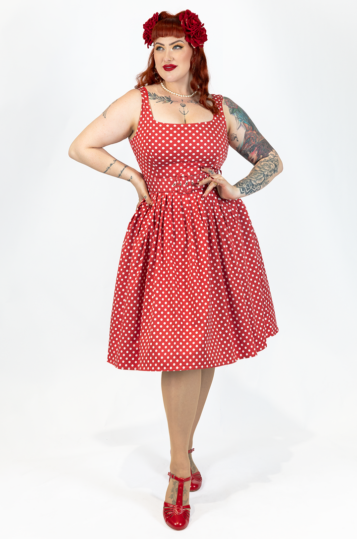 Dottie Darling Dress (Cherry Red)