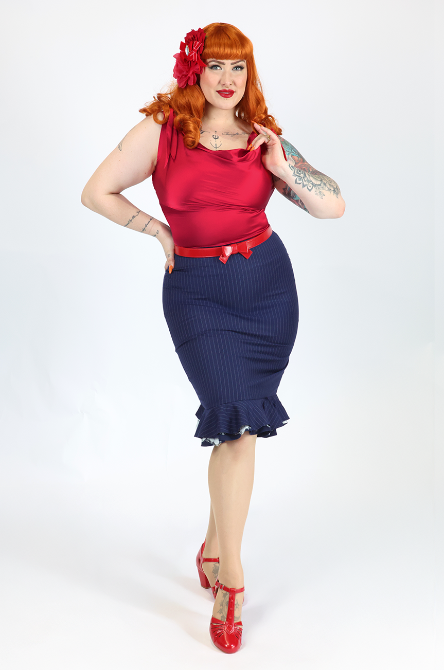 D'Amour Classic Cowl Top (Red)