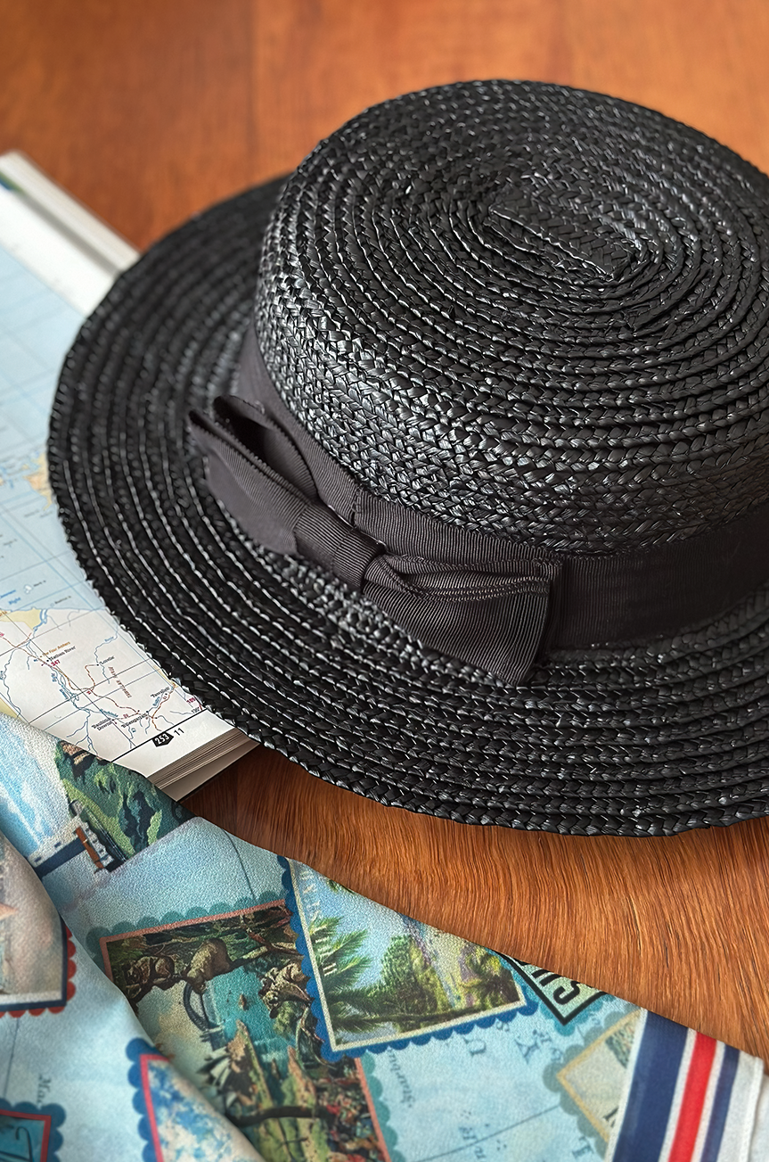 Folklore Follies Straw Hat (Black)