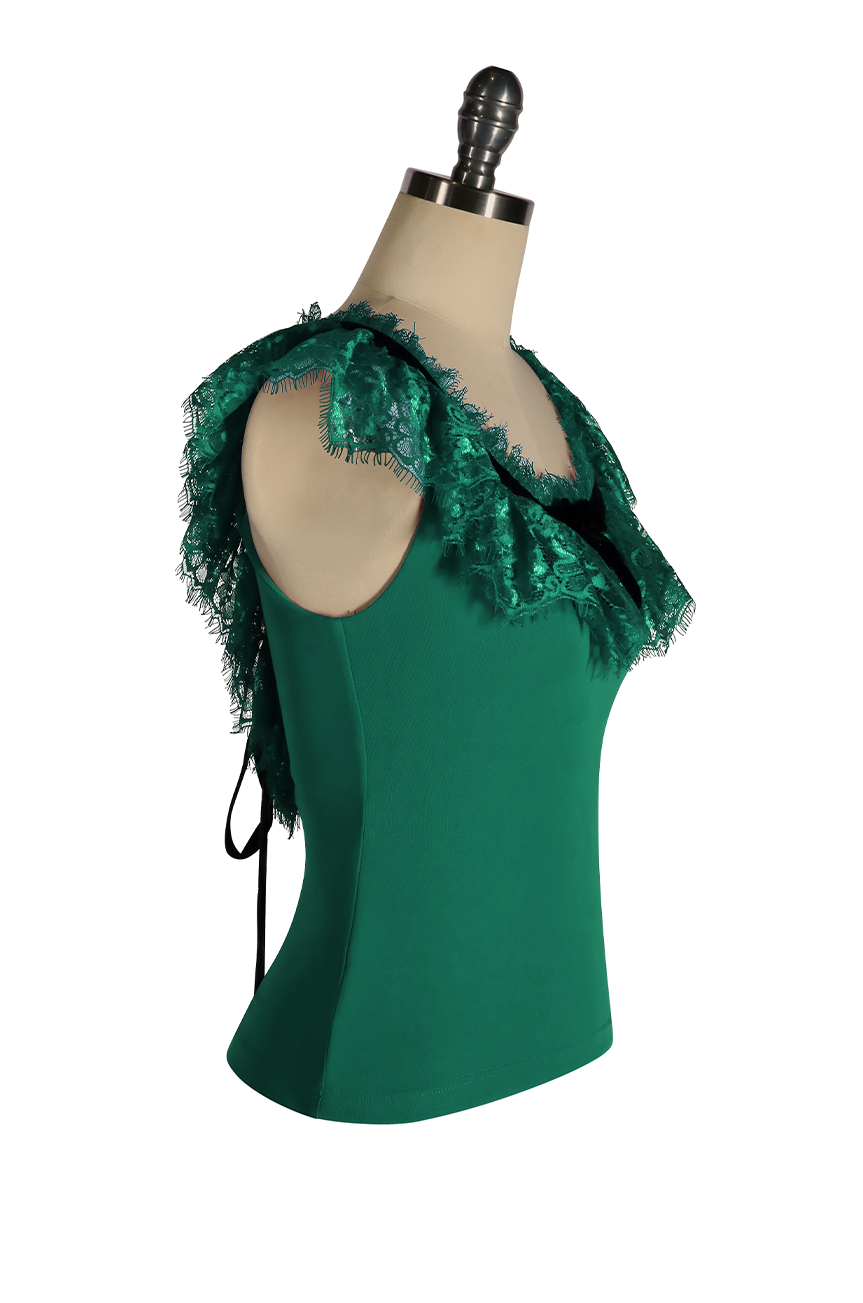 Fifi D'Amour Lace Up Camisole (Emerald Green)