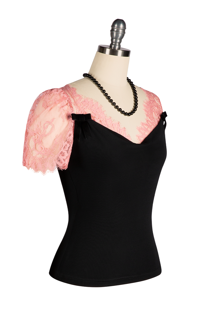 Cosette Drape Front Top (Black)